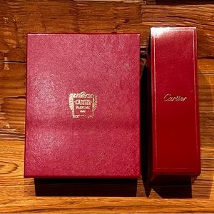 CARTIER Red Gift Box w/ Collar – “PARFUMS Paris” – Textured 7 x 8 x 4 NEW