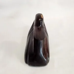 Carved Ironwood Duck Figurine 9" Long Brown Heavy - *FLAW*