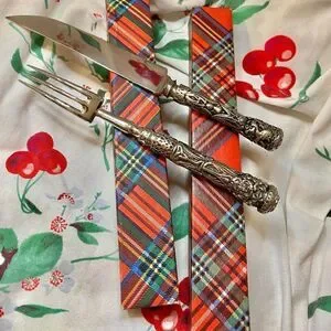 Carving Set Small Serving set Vintage Estate Sale Found In Box looks Un used