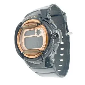 Casio Women's Wristwatch Baby G Round Digital Buckle 12-Hour Dial Black