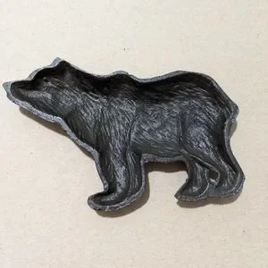 Cast Iron Bear Sculpture Trinket Ring Holder Rustic Lodge Cabin Home Decor NEW