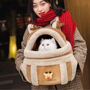 Cat Backpack Travel Bag For Dogs Pets Winter Outdoor Carriers
