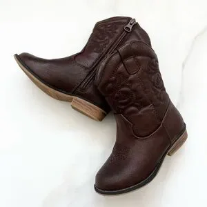 Cat & Jack Memphis Western Boots Cognac Toddler Girls Size 9