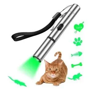 Cat Toys Dog Toy Pets Interactive Toys Laser Pointer Pens (2x Pack Green & Red)