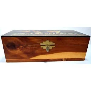 Cedar Lined Decorative Box 9.5"x4"x3" Horses Scenic