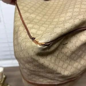 Celine Tan And Brown Duffel Bag GUC Unisex Bag Check Pics For Rubbed 19x12”