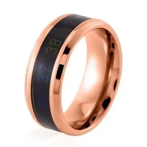 Celsius Smart Temperature Ring - Rose Gold And Black Stainless Steel 8