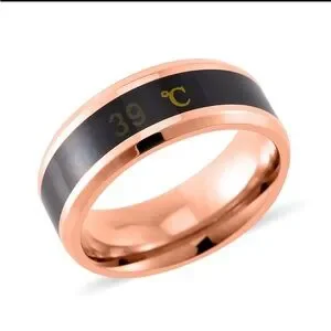 Celsius Smart Temperature Ring - Rose Gold and Black Stainless Steel 8