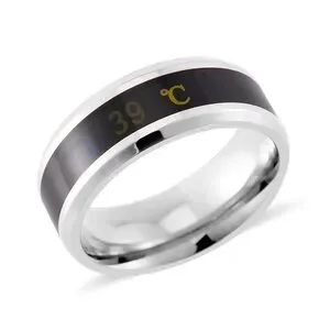 Celsius Temperature Mood Change Band Ring in Stainless Steel