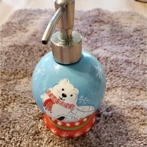 Ceramic Christmas polar bear soap dispenser