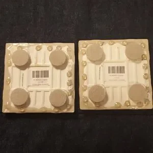 Ceramic Coasters Martini Palm Springs Set Of 2 Turquoise White Drink Coasters