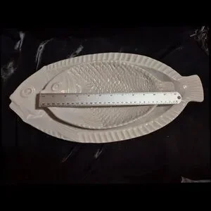 Ceramic Fish-Shaped Serving Platter - White