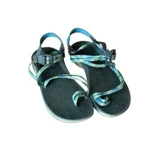 Chaco Z Cloud X2 Aqua Green Blue Toe Thong Sandals Size 9 Womens