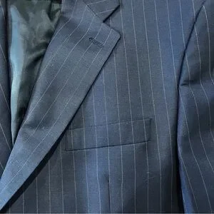 Chaps Ralph Lauren Men’s 44R Navy Blue Pinstripe Blazer Wool Cashmere Two Button