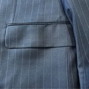 Chaps Ralph Lauren Men’s 44R Navy Blue Pinstripe Blazer Wool Cashmere Two Button