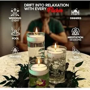 Charisma White Floating Candles - 24 Pack