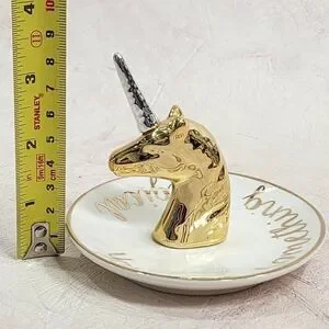 Charming Charlie Gold Silver Magical Unicorn Ring Jewelry Trinket Holder Plate