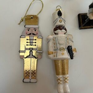 Charming Nutcracker Ornament Set - Gold White And Black 7 Piece Set