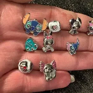 Charms & Bracelet- Disney Cartoon Lilo Stitch & Friends Bracelet & 9 Charms Nwt