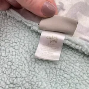 Chick Pea Gray Elephant Baby Security Blanket Mint Green Sherpa 30" X 35"