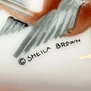 Chickadee Otagiri Japan Trinket Box Hand Painted Sheila Brown Small