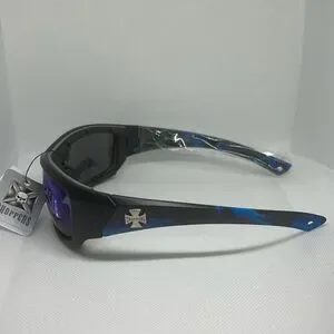 Choppers Padded Flame Mirrored Lens Sunglasses