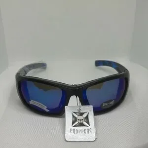Choppers Padded Flame Mirrored Lens Sunglasses