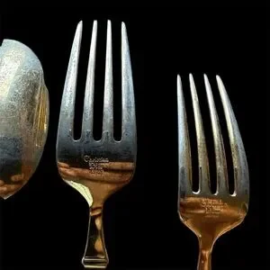 Christian Dior Vintage Gold Plated Stainless Steel Discontinud Flatware Assorted