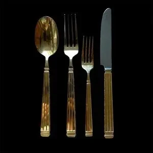 Christian Dior Vintage Gold Plated Stainless Steel Discontinud Flatware Assorted