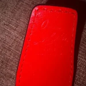 CHRISTIAN LOUBOUTIN Embossed Crocodile Leather Belt With Gold Buckle