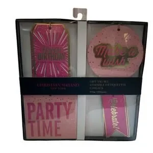 Christian Siriano Pink & Gold Party Gift Tag Set NWT