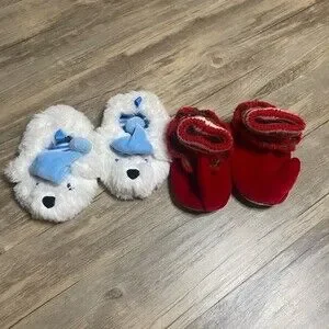 Christmas Baby Toddler Size 4 Holiday Slippers