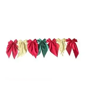 Christmas Holiday Bow Garland - 7 Bows Long