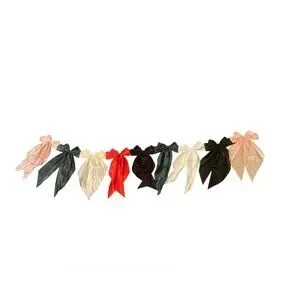 Christmas Holiday Bow Garland - 7 Bows Long 48 Inches