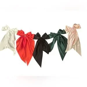 Christmas Holiday Bow Garland - 7 Bows Long 48 inches