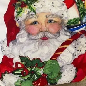 Christmas Santa Pillow Watercolor