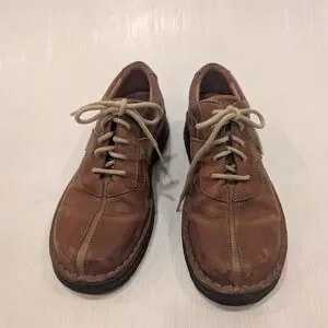 CLARKS Men's Brown Leather Oxford Loafer Shoes Casual Dressy Size 11