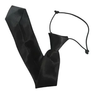 Classic Black Necktie With Elastic Neck Band