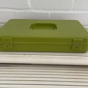 Classic Vintage Avacodo Green Plastic Sewing Case With Handle