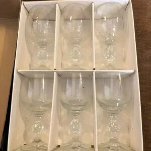 Claudia Fine Crystal Wine Glass Set Of 6 By Saxony NIB Germany