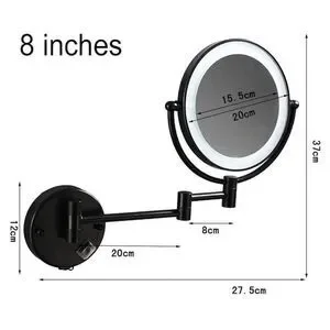 Cleaning and Bright Wall Mounting Mirror Touch Screen 5X Amplifier Arms Extended