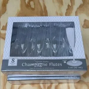 Clear Plastic Champagne Flutes – 5oz Clear Disposable Champagne Flutes 16pieces