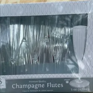 Clear Plastic Champagne Flutes – 5oz Clear Disposable Champagne Flutes 16pieces