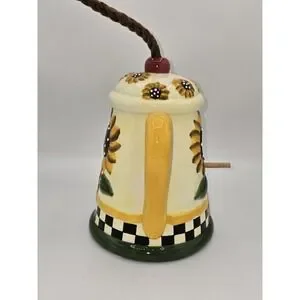 Clever Choice NOHO Studios Vintage Ceramic Hand Painted Teapot Bird House Bank