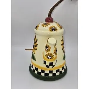 Clever Choice NOHO Studios Vintage Ceramic Hand Painted Teapot Bird House Bank