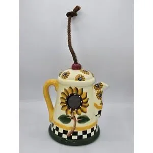 Clever Choice NOHO Studios Vintage Ceramic Hand Painted Teapot Bird House Bank