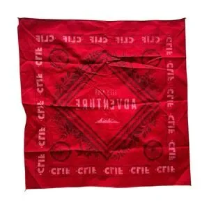 Clif Bar "Feed Your Adventure" Red/Black 21"x21" Bandana With Chain Link Print