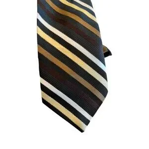 Clip-on Ties Necktie Boys Bundle Of 2 Brown Stripe Grey Paisley