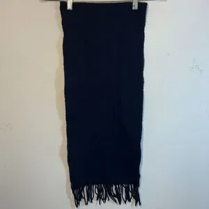 Club Room Scarf Mens Navy Blue 100% Cashmere Winter Soft Fringed Classic Warm