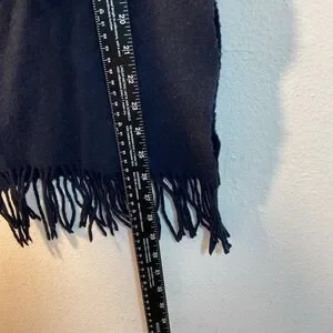 Club Room Scarf Mens Navy Blue 100% Cashmere Winter Soft Fringed Classic Warm